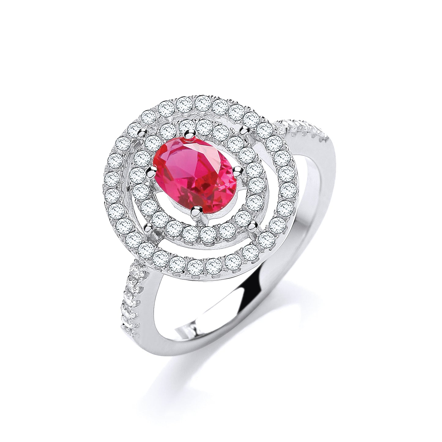 Micro Pave' Ruby Red & Clear CZs Ring