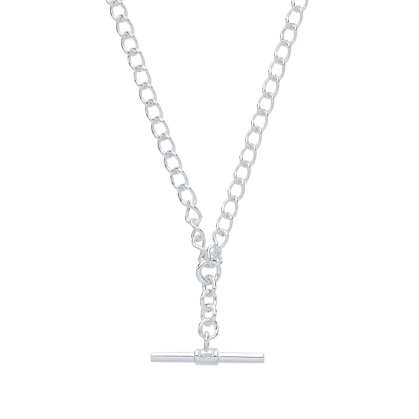 Silver T-Bar 18" Chain Necklace, heavy sterling silver, 18 inches, 10.4g