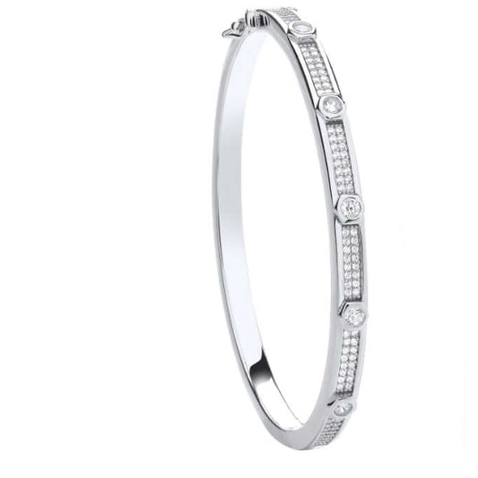 Silver bracelet with brilliant Cubic Zirconia stones