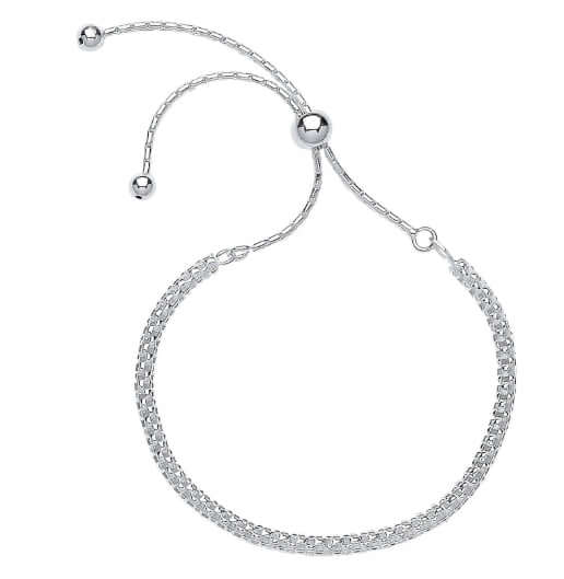 Silver bracelet with a chain design