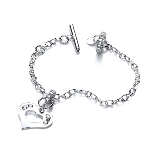 Silver Heart Chain with Floating Swarovski Elements, featuring a delicate heart charm embedded with sparkling Swarovski crystals.