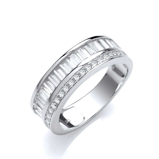Silver CZ Eternity Ring in sterling silver with cubic zirconia stones, showcasing elegance and timeless beauty.