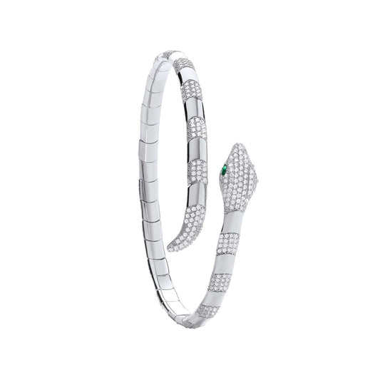Silver snake bangle