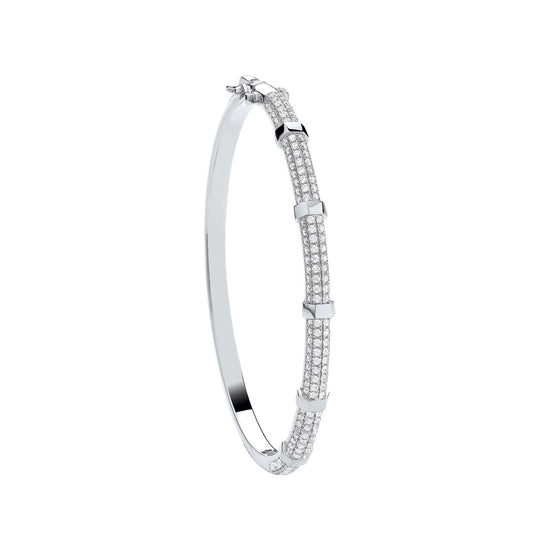 Silver CZ Bangle