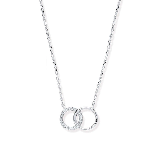 Silver necklace with interlocking rings