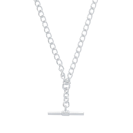Silver T-Bar 18" Chain Necklace, heavy sterling silver, 18 inches, 10.4g